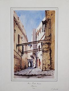 Gabriel Carelli British Italian Orientalist Algiers watercolor