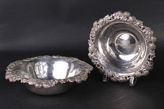 Two Tiffany Sterling Silver Clover Fruit Bowls