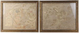 Pair of Chinese Framed Silk Embroidery Panels