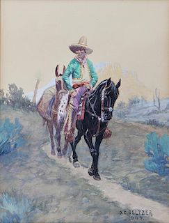Vaquero with Pack Mule by Olaf Carl Seltzer