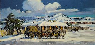 Leaving Hubbell's Trading Post on a Winter Eve by Marjorie Reed