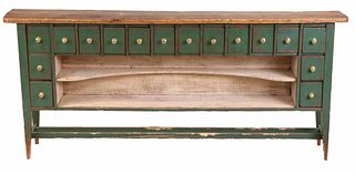 Country Green Painted Pine Server