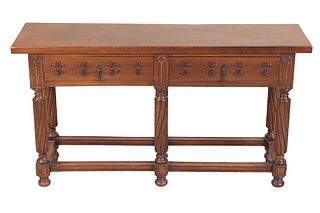 Baroque Style Carved Mahogany Console Table