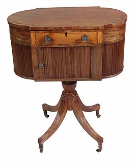 Federal Mahogany Tambour Side Work Table