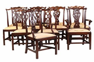 Twelve George III and Style Mahogany Dining Chairs