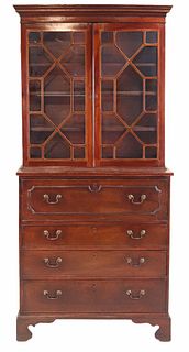 George III Mahogany Bookcase on Chest