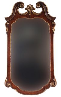 Regency Style Parcel-Gilt Walnut Mirror