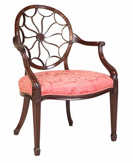 George III Style Mahogany Wheelback Armchair
