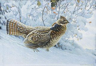 Fresh Snowfall - Ruffed Grouse by Robert Bateman