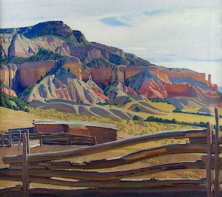 Rock of Fire - Morning, Ghost Ranch by Ernest Blumenschein