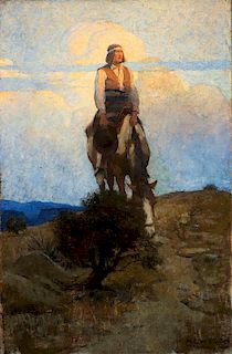 He Rode Away Following a Dim Trail Among the Sage by N.C. Wyeth