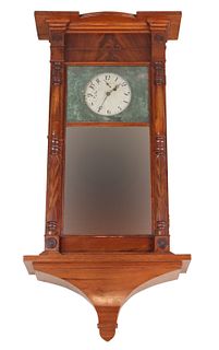 Asa Munger Carved Mahogany Shelf Clock