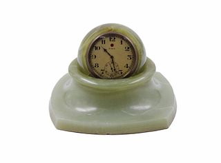 Zenith Green Marble Boule Desk Clock