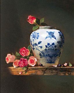 Still Life With Roses by Jie Wei Zhou