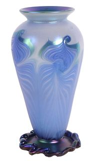 L.C. Tiffany Blue Favrile Glass Vase