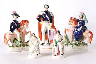 Five Staffordshire Queen Victoria & Prince Albert