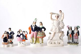 Five Staffordshire Figures of Couples