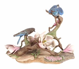 Boehm Porcelain Mountain Bluebirds Figural