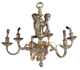 Six Light Chandelier, Attributed to Caldwell