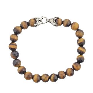 David Yurman Spiritual Beads Tiger's Eye Silver Bracelet
