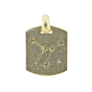 Vintage 14k Gold Diamond Virgo Constellation Zodiac Pendant