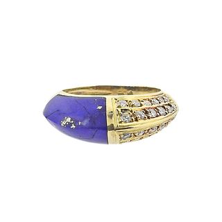 H. Stern 18k Gold Lapis Diamond Ring