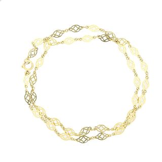 Antique 18k Gold Link Long Necklace