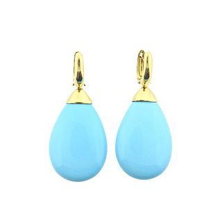 Eva Nueva 18k Gold Turquoise Drop Earrings