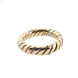 Bvlgari Bulgari Tubogas 18k Tri Color Gold Band Ring