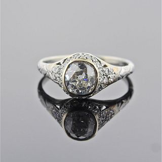 Antique 1.48ct Old Mine Diamond Engagement Ring
