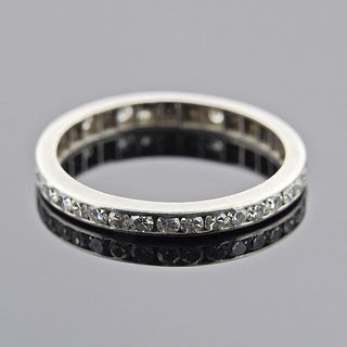 Midcenury Platinum Diamond Eternity Wedding Band Ring