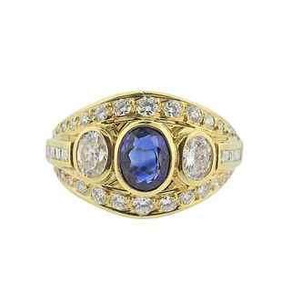 18k Gold 18k Gold Sapphire Diamond Ring