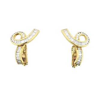18k Gold 4ctw Diamond Cocktail Earrings