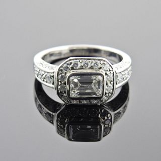 Platinum 1.00ct Emerald Cut Diamond Engagement Ring