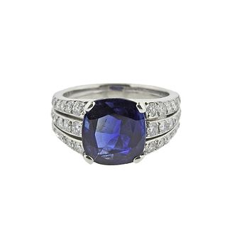 4.81ct Sapphire Diamond Platinum Ring