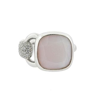Poiray France Pink Opal Diamond 18k Gold RIng