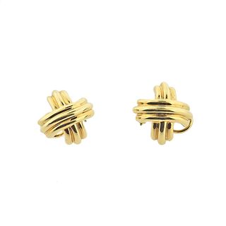 Tiffany & Co Classic X 18k Gold Earrings