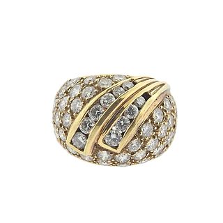 14k Gold 3.30ctw Diamond Dome Cocktail Ring