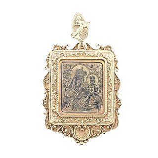 Antique Russian 14k Rose Gold Icon Pendant