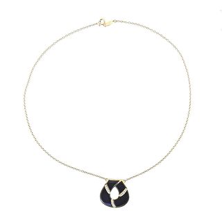 Cartier 18k Gold Diamond Onyx Pendant Necklace