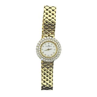 Baume & Mercier 18k Gold Diamond Quartz Ladies Watch 
