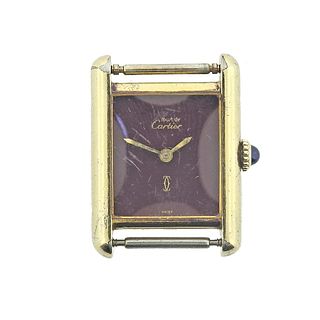 Cartier Tank Must de Cartier Gold Plated Silver Manual Wind Watch 