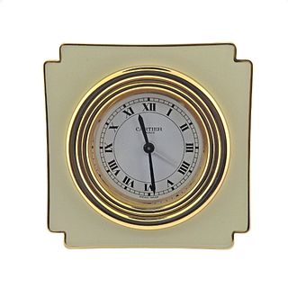 Cartier Enamel Manual Wind Desk Clock 7512