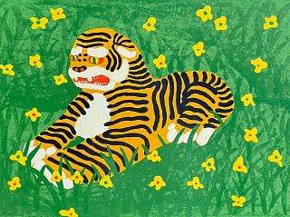 Tiger on a Bed of Irises (Boy Kong)