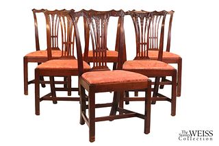Six Chippendale Carved Mahogany Side Chairs