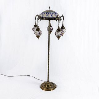 Turkish Mosaic Floor Lamp with Globes
