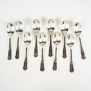 10pc Vintage French Ercuis Silver Plated Flatware, Teaspoons