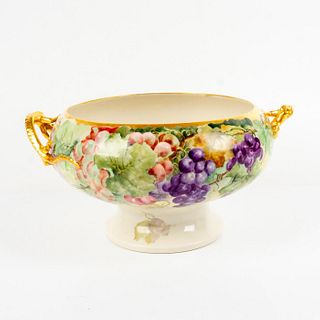Large Art Nouveau Willets Belleek Bowl with Lizard Handles