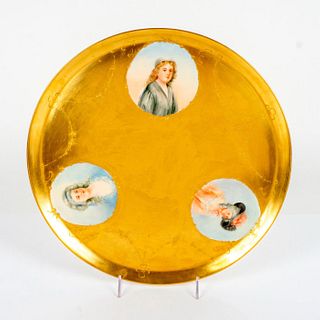 Antique Belleek Willets Porcelain Cameo Charger Plate