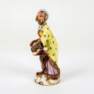 Antique Meissen German Figurine, Monkey Musician